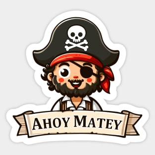 Ahoy Matey: Playful Pirate Adventure Sticker